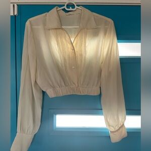 White dress shirt cropped for fun!